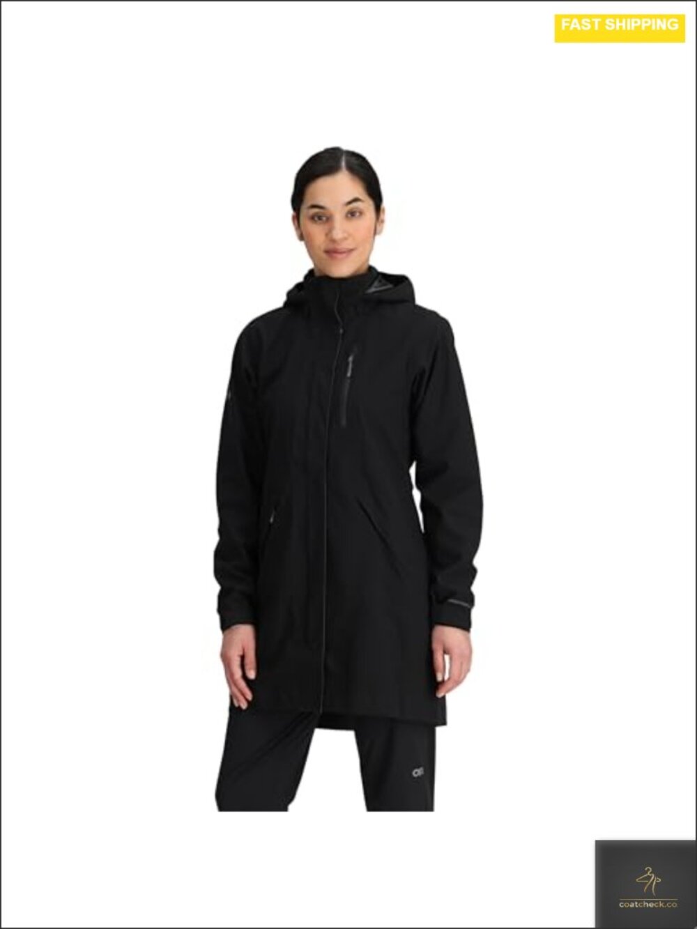 Waterproof Recycled Nylon Trench Coat with Hood